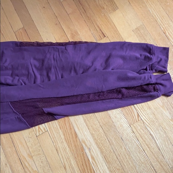 Burgundy sweat pants with mesh sides - Picture 3 of 3